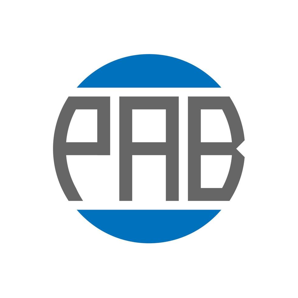 design de logotipo de carta pab em fundo branco. conceito de logotipo de círculo de iniciais criativas pab. design de letras pab. vetor