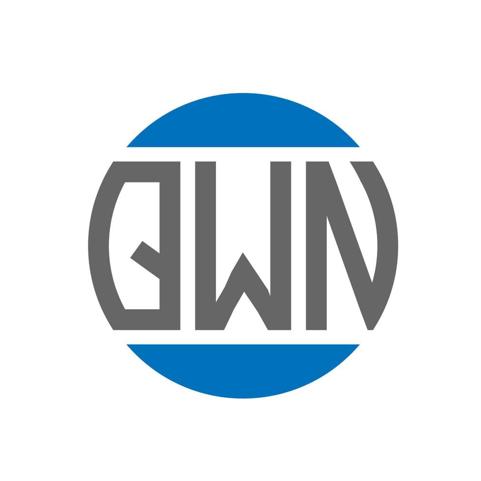 design do logotipo da letra qwn em fundo branco. conceito de logotipo de círculo de iniciais criativas qwn. design de letras qwn. vetor