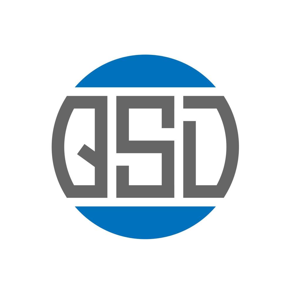 design de logotipo de carta qsd em fundo branco. conceito de logotipo de círculo de iniciais criativas qsd. design de letra qsd. vetor