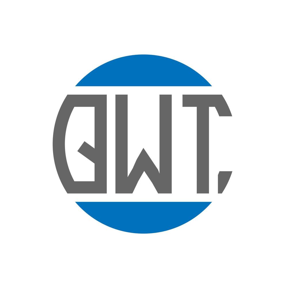 design de logotipo de letra qwt em fundo branco. qwt iniciais criativas circundam o conceito de logotipo. design de letras qwt. vetor