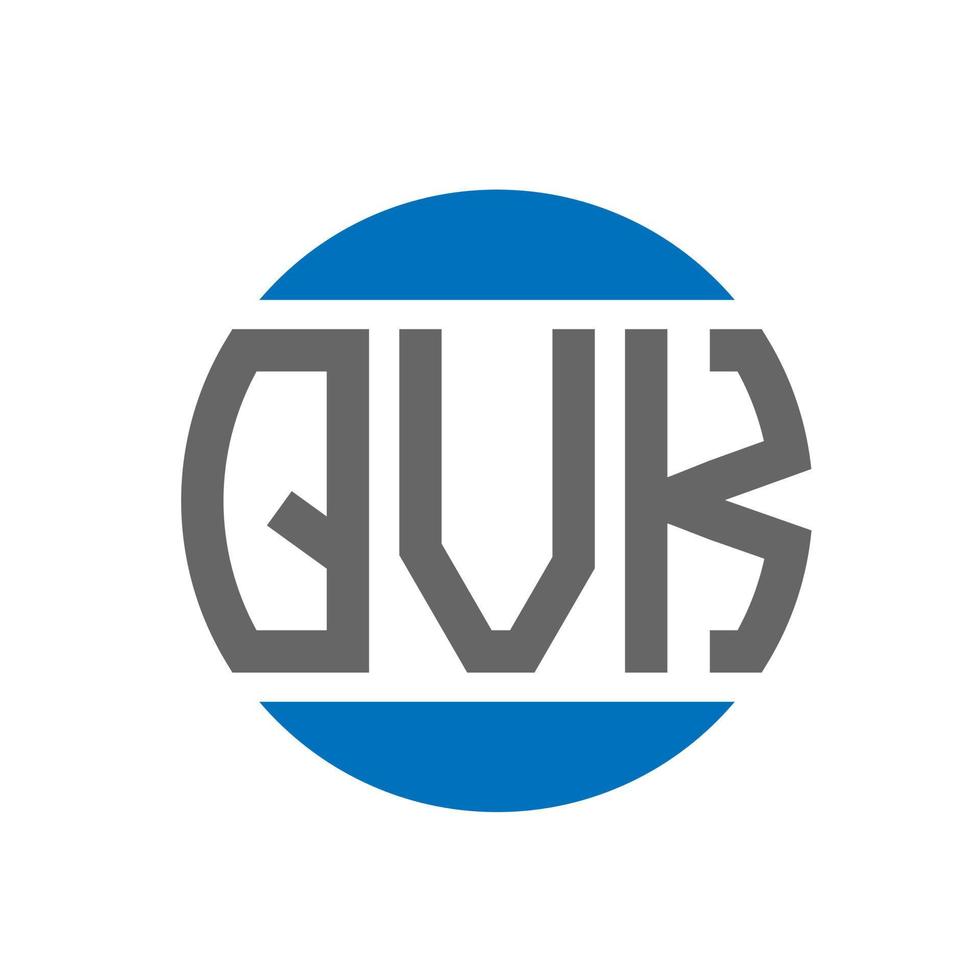design de logotipo de carta qvk em fundo branco. qvk iniciais criativas circundam o conceito de logotipo. design de letras qvk. vetor