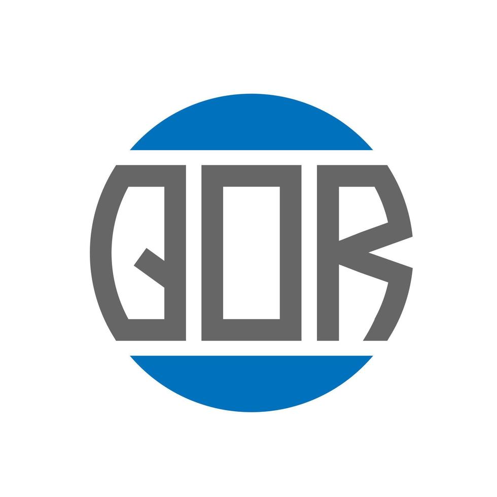 design de logotipo de carta qor em fundo branco. qor iniciais criativas círculo conceito de logotipo. design de letras qor. vetor