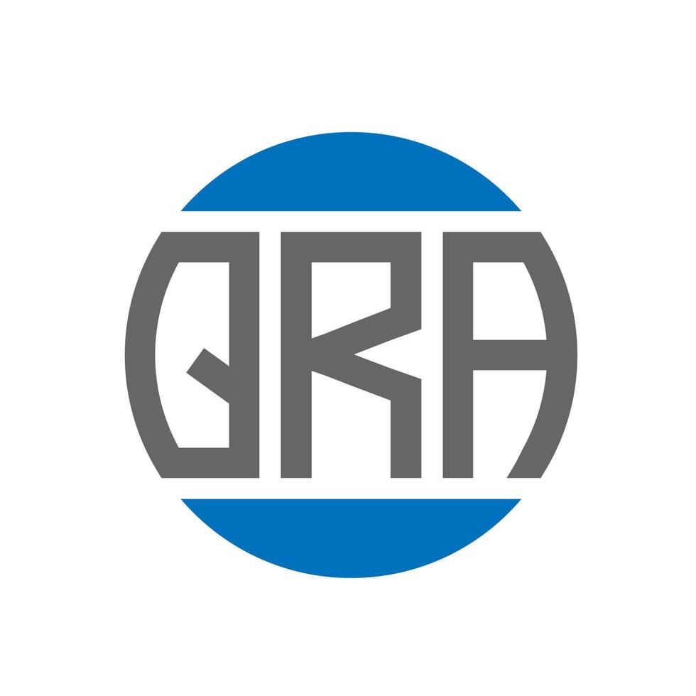 design do logotipo da carta qra em fundo branco. qra iniciais criativas circundam o conceito de logotipo. design de letras qra. vetor