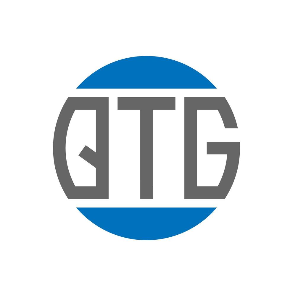 design de logotipo de carta qtg em fundo branco. qtg iniciais criativas círculo conceito de logotipo. design de letras qtg. vetor