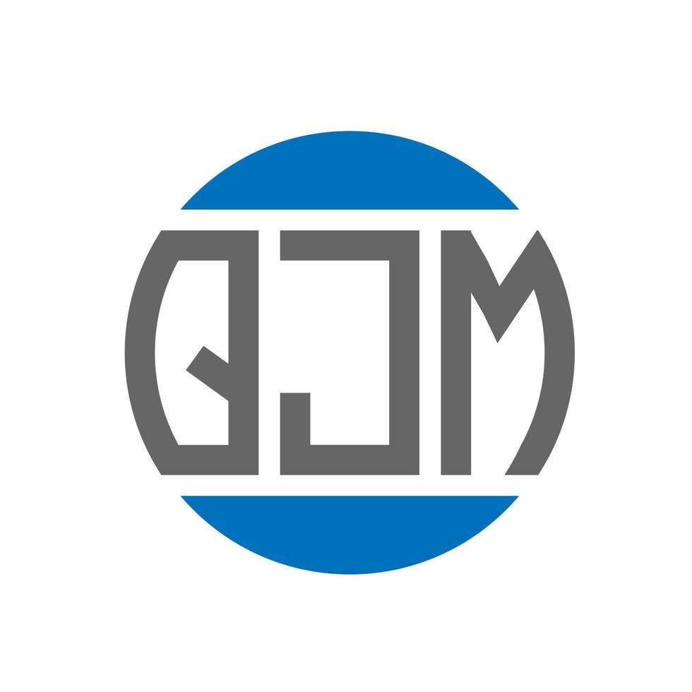 design do logotipo da carta qjm em fundo branco. qjm iniciais criativas circundam o conceito de logotipo. design de letras qjm. vetor