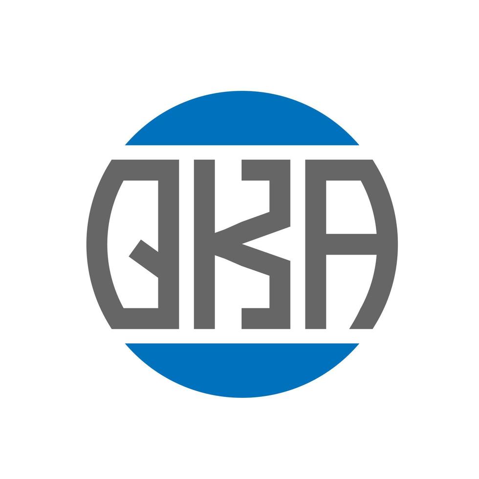 design de logotipo de carta qka em fundo branco. conceito de logotipo de círculo de iniciais criativas qka. design de letras qka. vetor