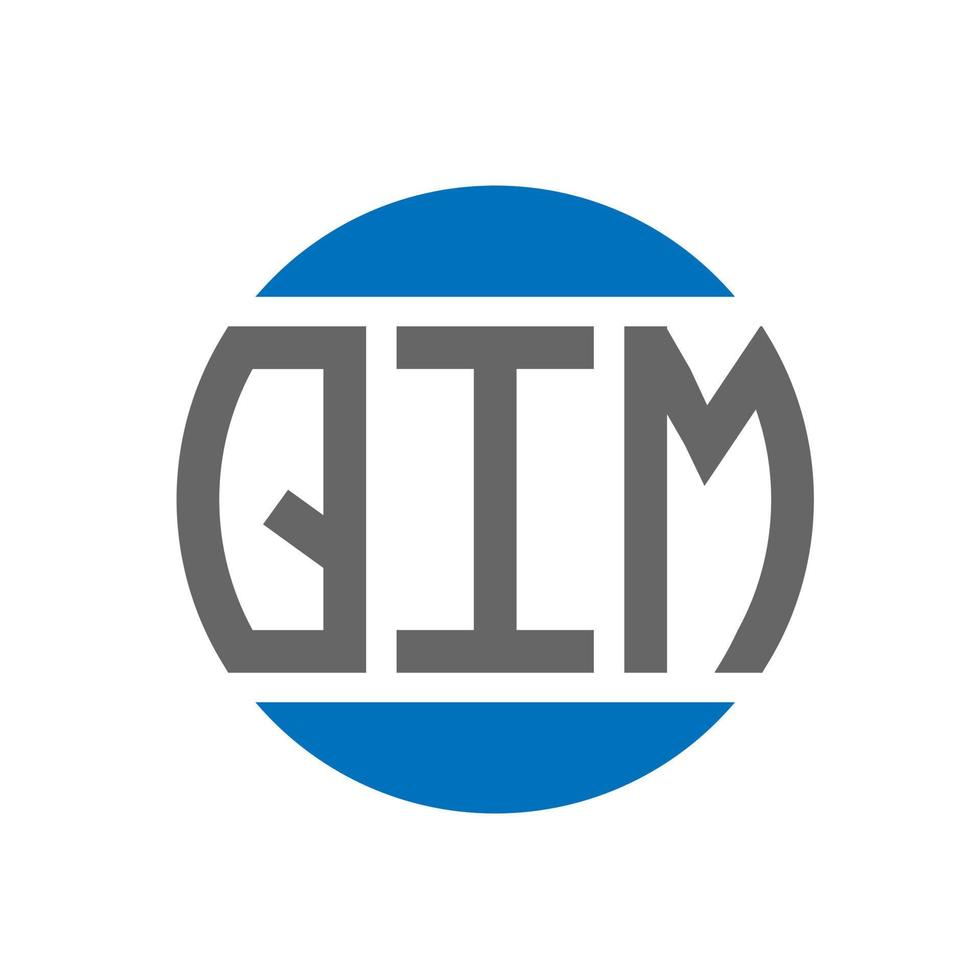 design do logotipo da carta qim em fundo branco. conceito de logotipo de círculo de iniciais criativas qim. design de letra qim. vetor