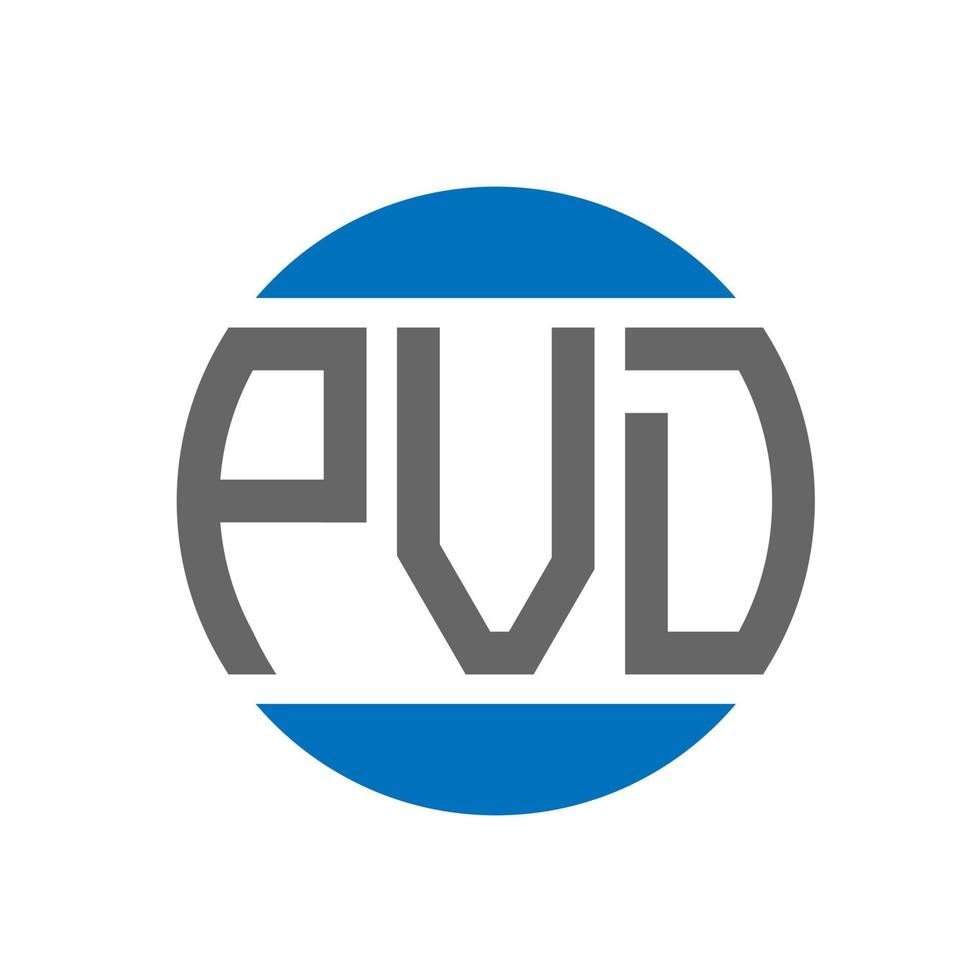 design de logotipo de carta em pvd em fundo branco. conceito de logotipo de círculo de iniciais criativas em pvd. design de letras em pvd. vetor