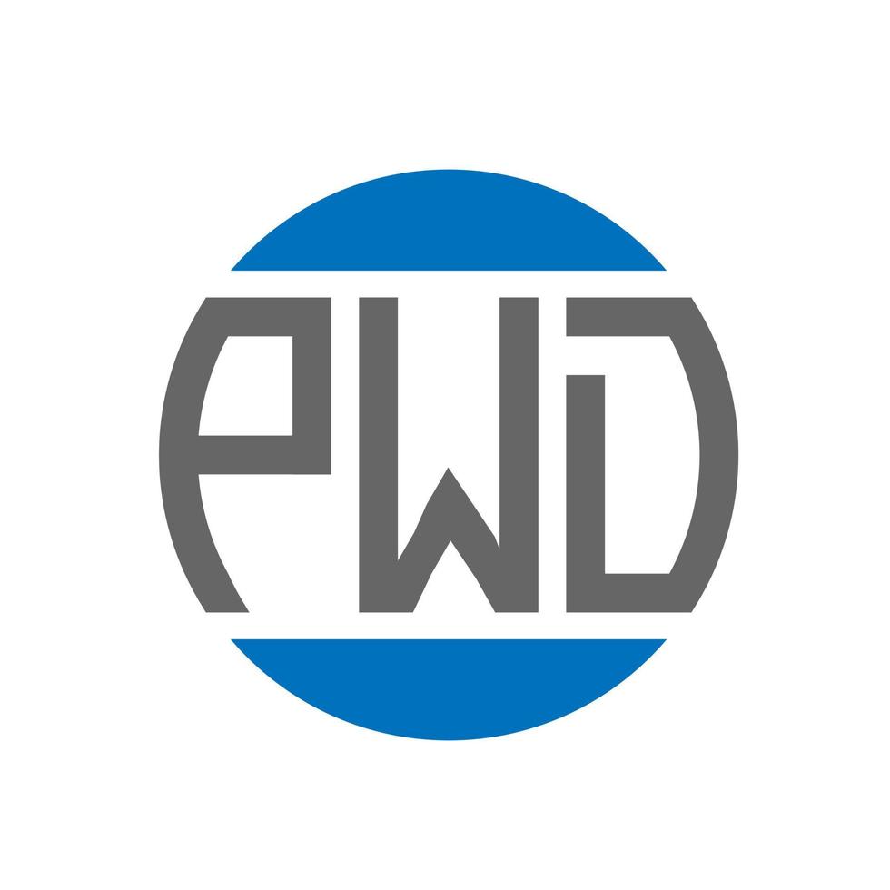 design de logotipo de carta pwd em fundo branco. conceito de logotipo de círculo de iniciais criativas pwd. design de letras pwd. vetor