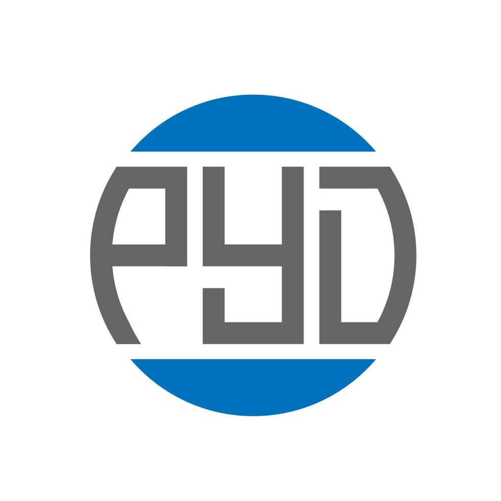 design de logotipo de carta pyd em fundo branco. conceito de logotipo de círculo de iniciais criativas pyd. design de letras pyd. vetor