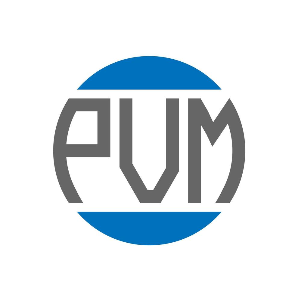 design de logotipo de carta pvm em fundo branco. conceito de logotipo de círculo de iniciais criativas pvm. design de letras pvm. vetor