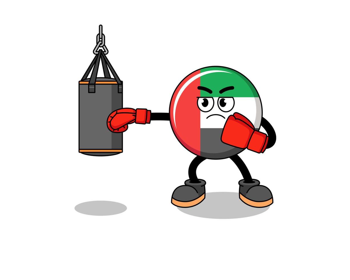 ilustração do boxeador da bandeira dos Emirados Árabes Unidos vetor