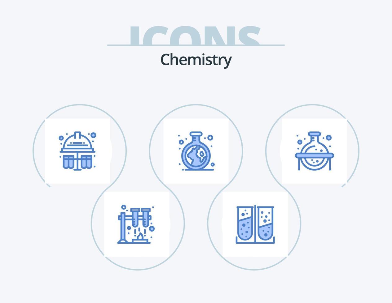 design de ícones do pacote de ícones azuis de química 5. Ciência. químico. Tubos de ensaio. tubo. verde vetor