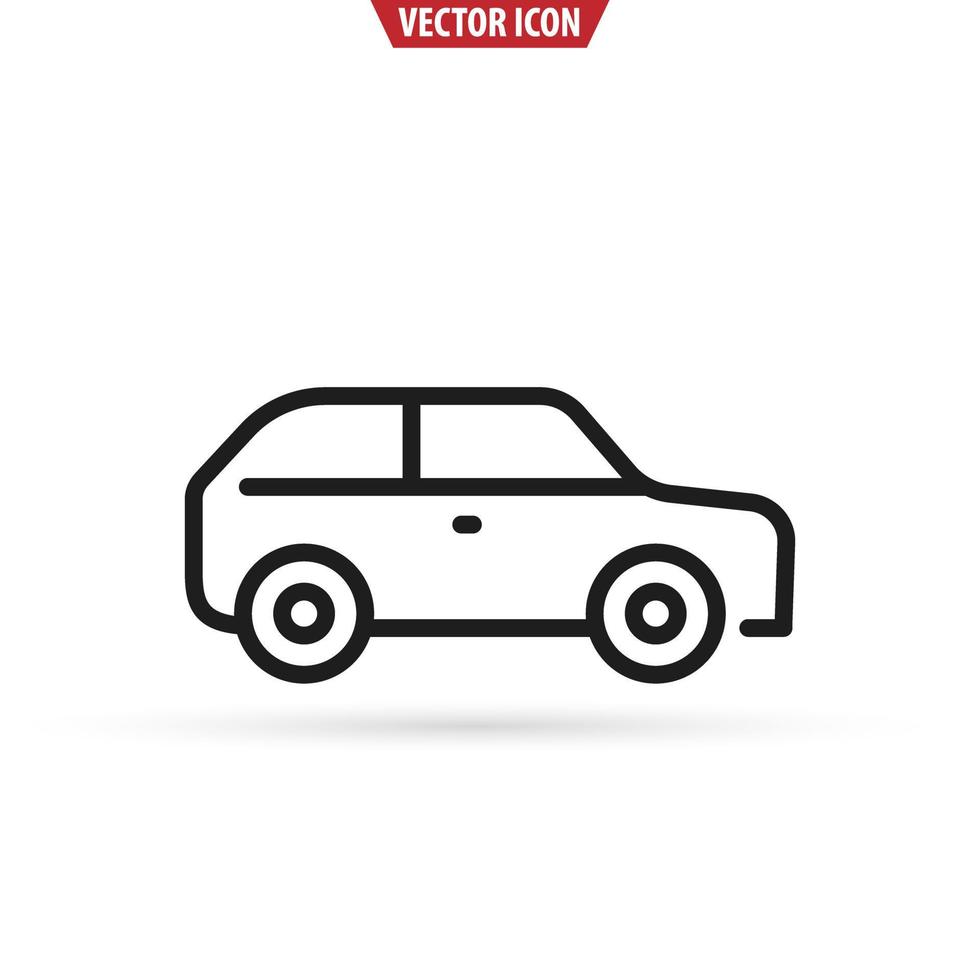 ícone da linha do carro suv. conceito de transporte. ilustração vetorial isolada no fundo branco. vetor