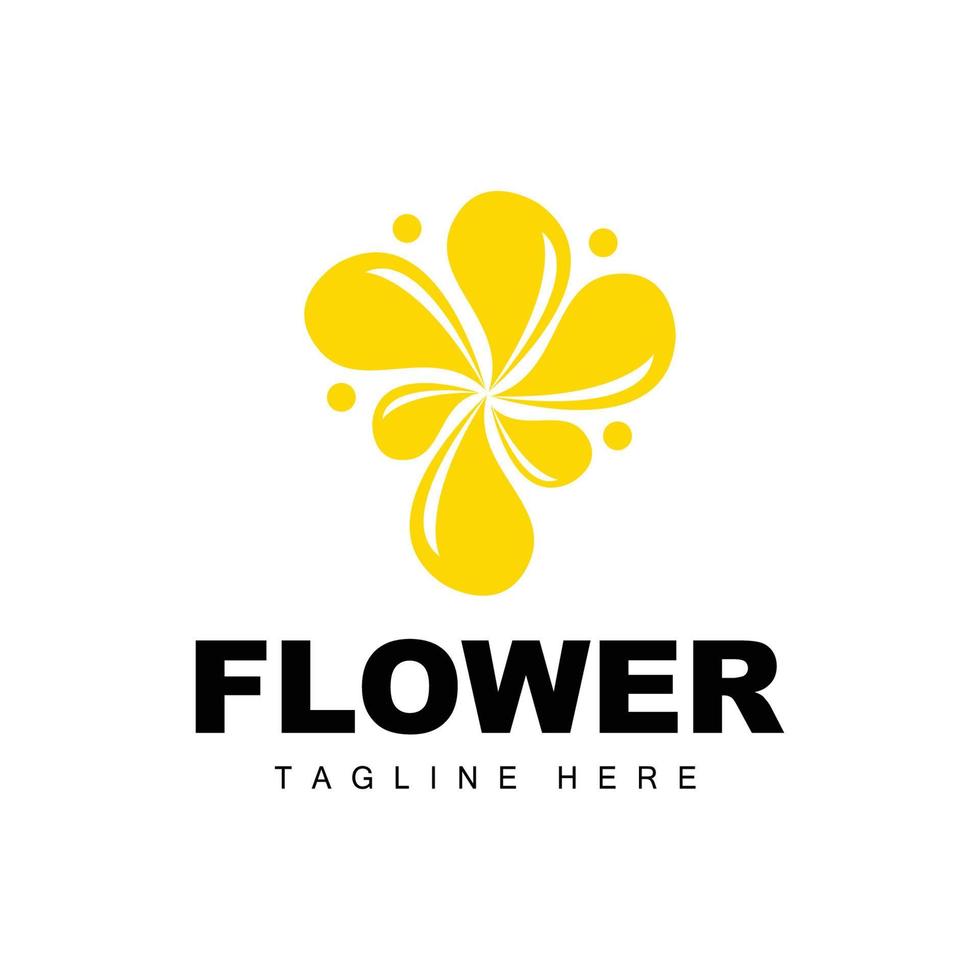 logotipo da flor, design de jardim de flores com marca de produto vetorial de estilo simples, cuidados de beleza, natural vetor