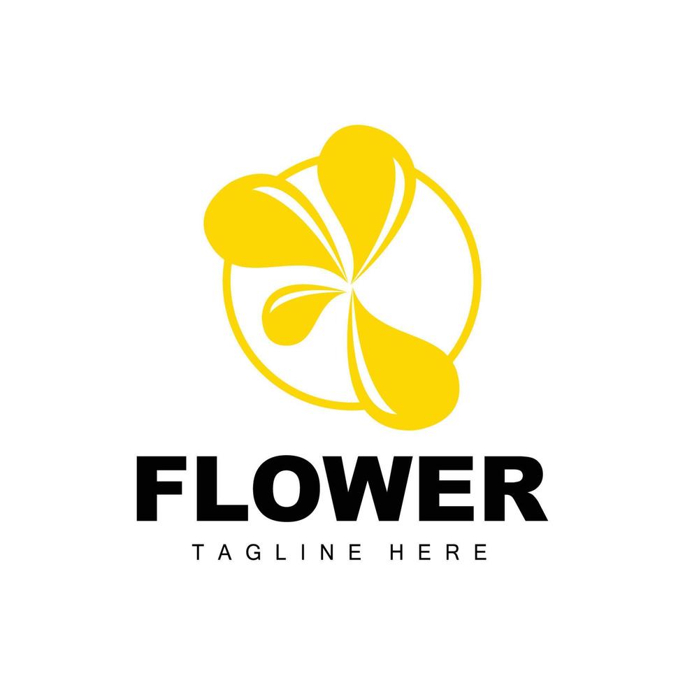 logotipo da flor, design de jardim de flores com marca de produto vetorial de estilo simples, cuidados de beleza, natural vetor