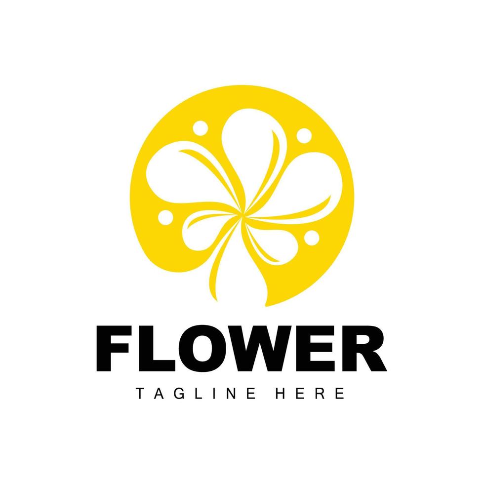 logotipo da flor, design de jardim de flores com marca de produto vetorial de estilo simples, cuidados de beleza, natural vetor