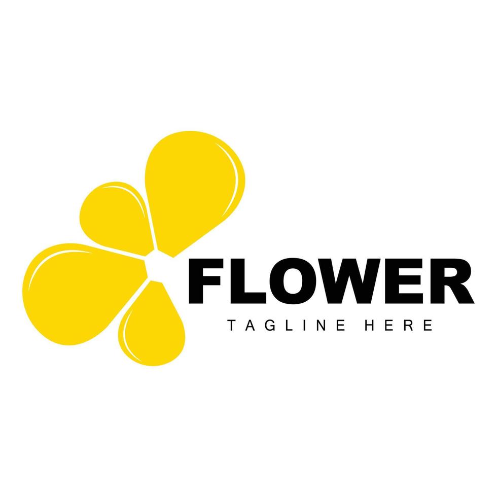 logotipo da flor, design de jardim de flores com marca de produto vetorial de estilo simples, cuidados de beleza, natural vetor