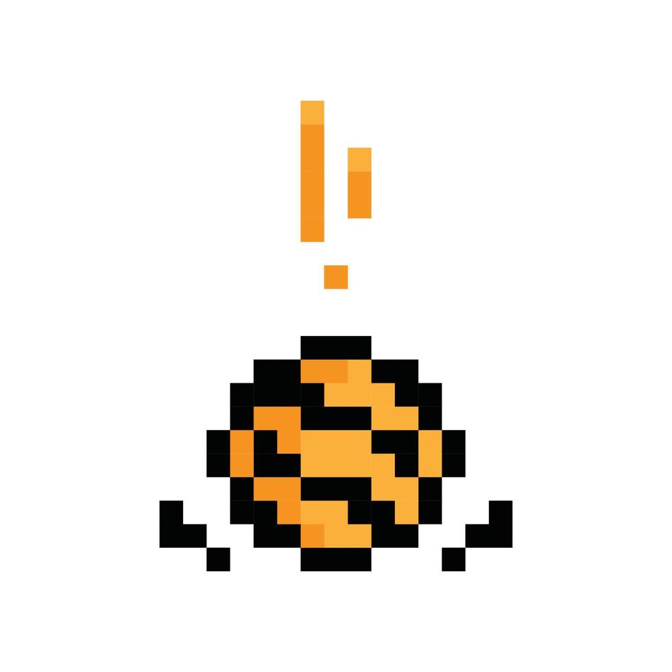 caindo bola de basquete pixel art jogo de 8 bits. vetor