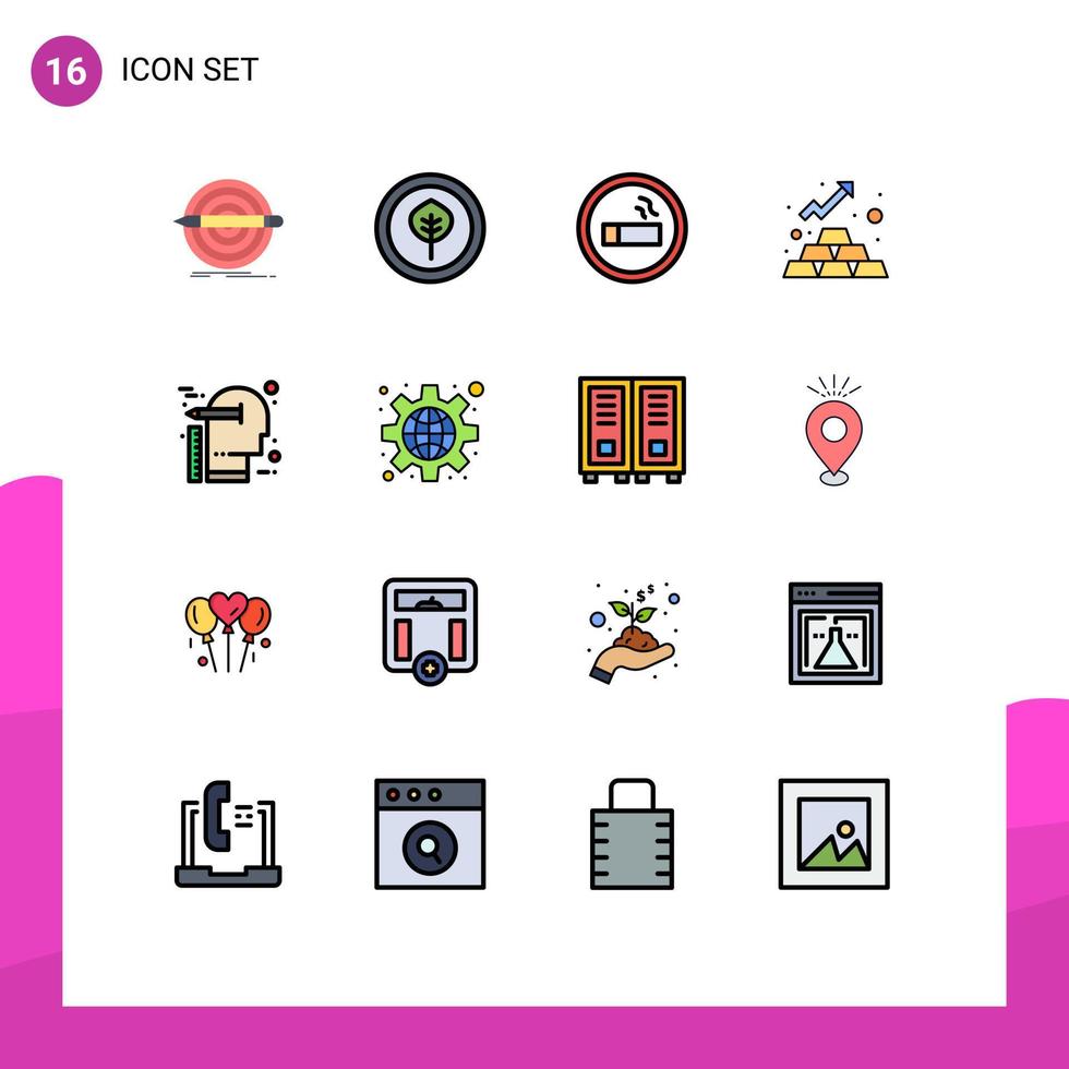 conjunto de 16 ícones de interface do usuário modernos símbolos sinais para ideia ativo biologia dinheiro finanças editáveis elementos de design de vetores criativos