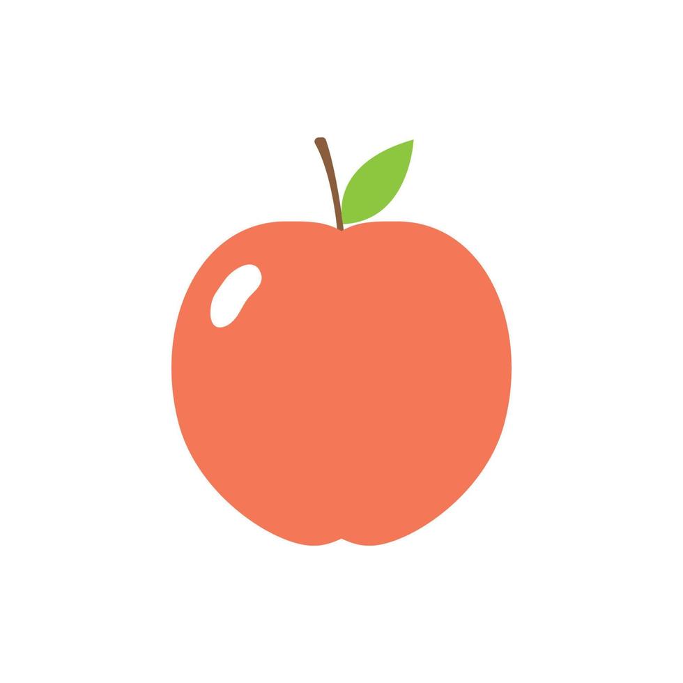 maçã fruta ícone design plano isolado ilustração vetorial. vetor