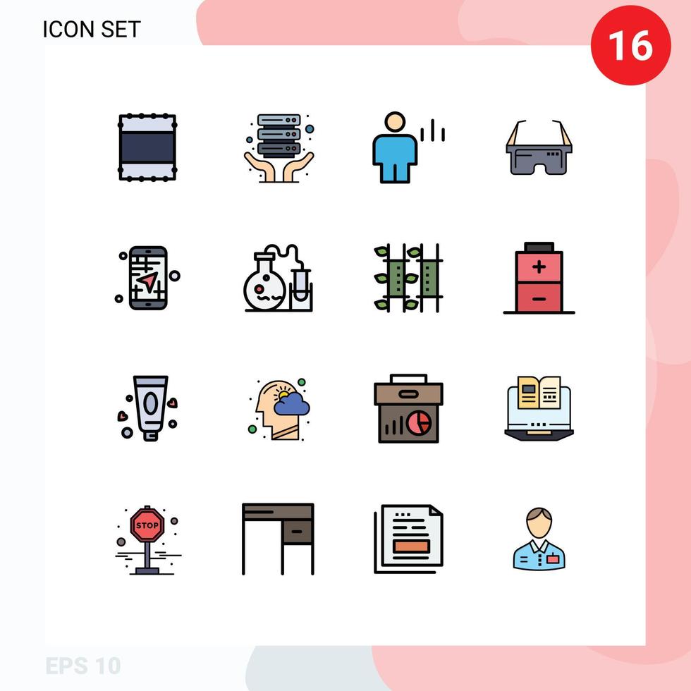 16 ícones criativos, sinais modernos e símbolos de direção, gráfico de aplicativos, elementos de design de vetores criativos médicos editáveis móveis