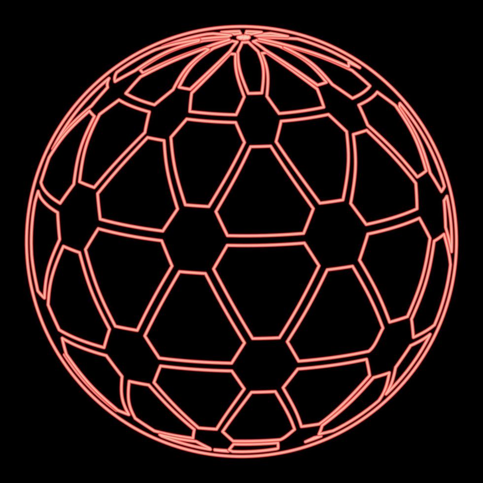 conceito de mundo global de néon com pontos de conexão ideia de rede esfera de negócios sentido cor vermelha ilustração vetorial imagem estilo simples vetor