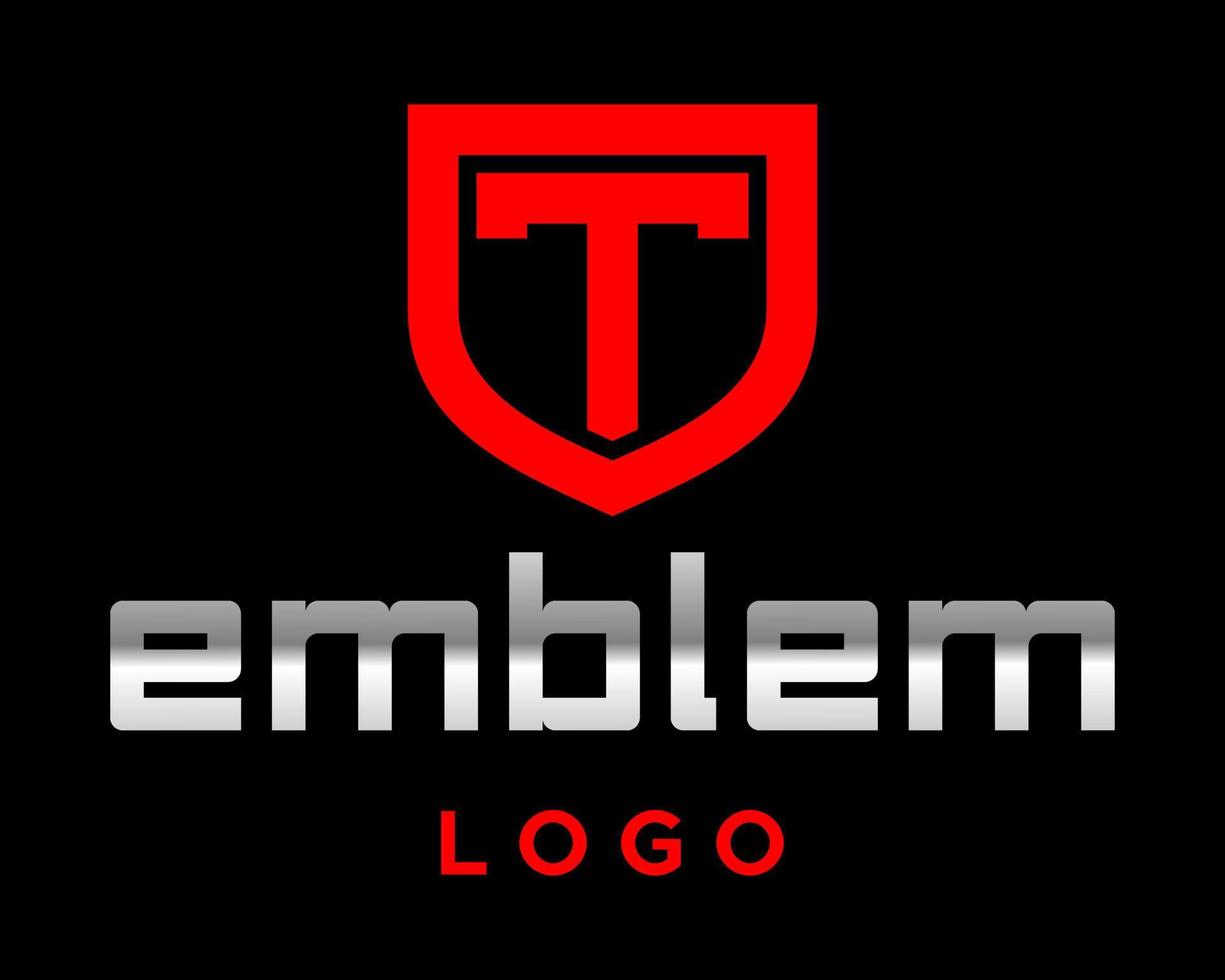 design do logotipo do emblema do monograma da letra t. vetor