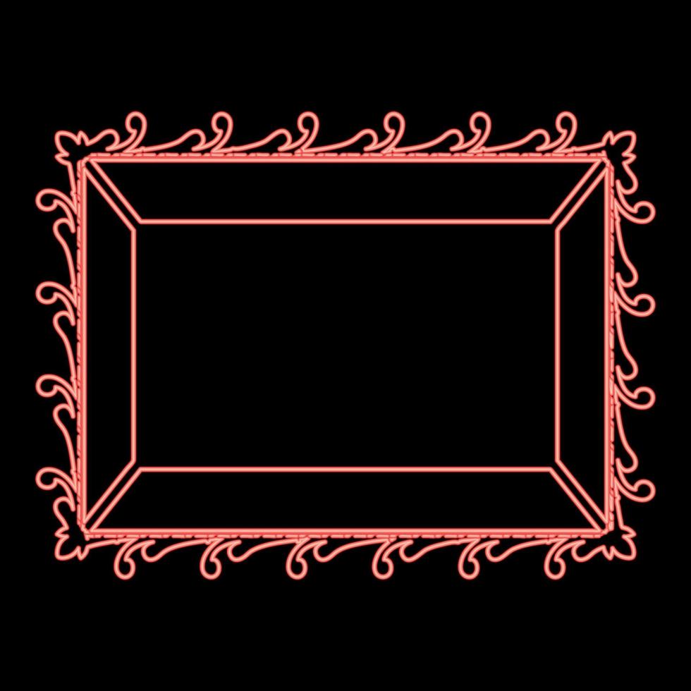ícone de moldura de néon ilustração vetorial de cor preta imagem de estilo plano imagem de ilustração vetorial de cor vermelha estilo plano vetor