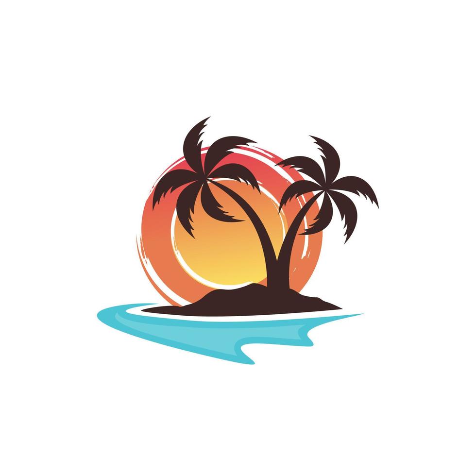 design de logotipo de praia vetor