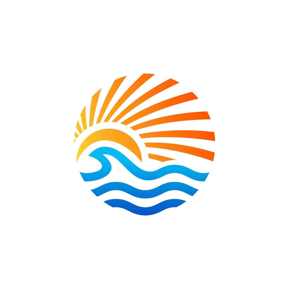 vetor de design de logotipo de praia