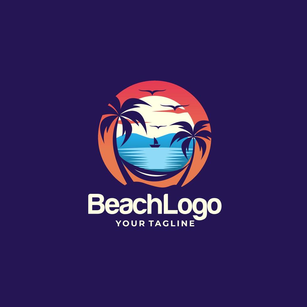 design de logotipo de praia vetor