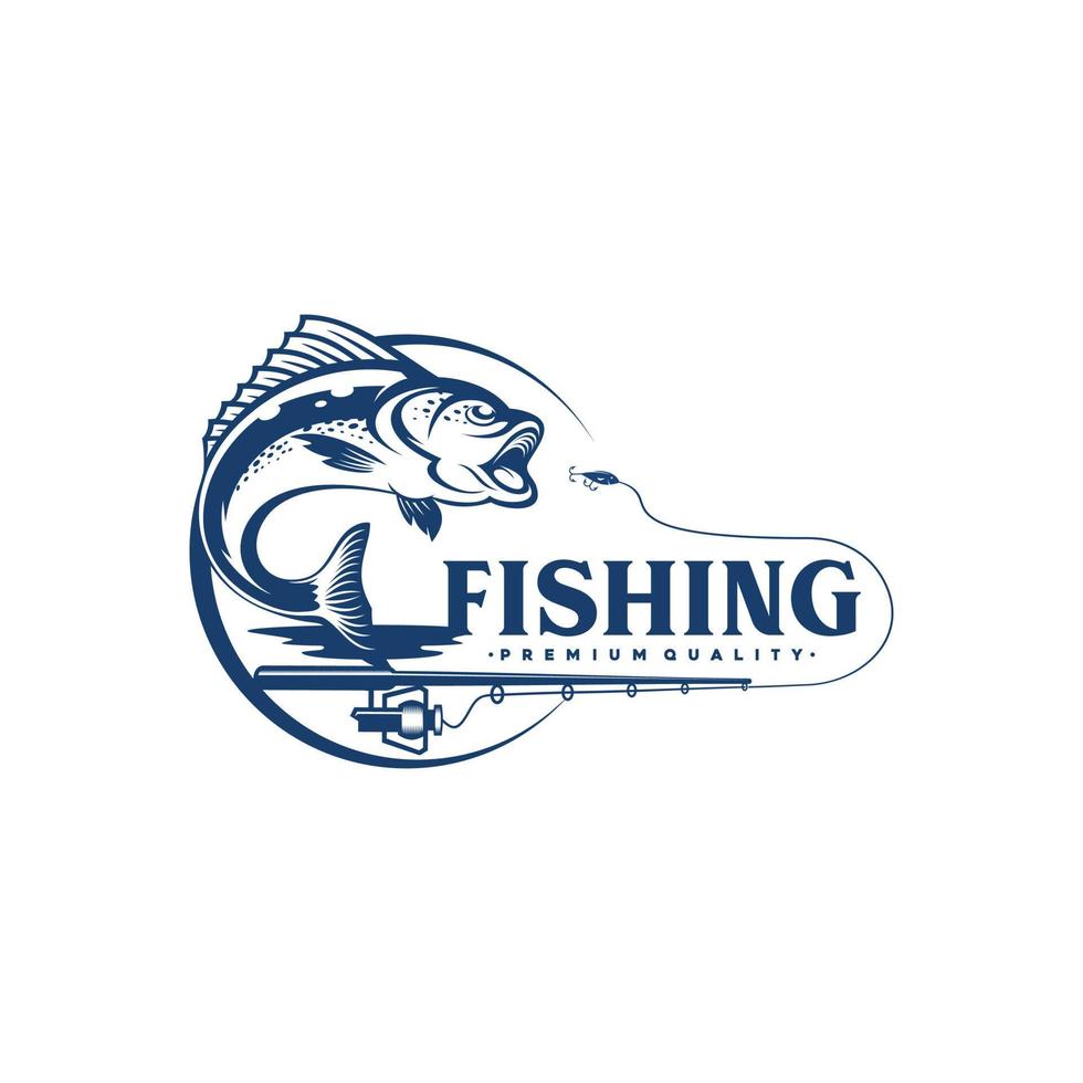 design de logotipo de pesca vetor