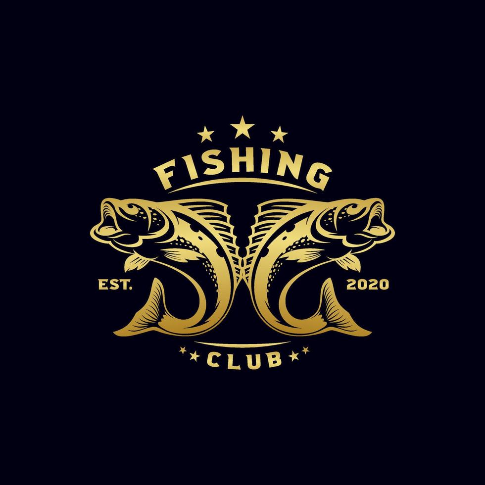 design de logotipo de pesca vetor