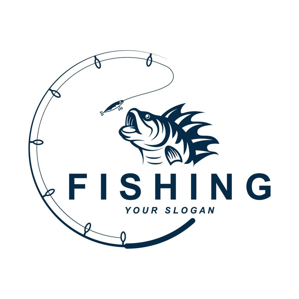 vetor de logotipo de pesca com modelo de slogan