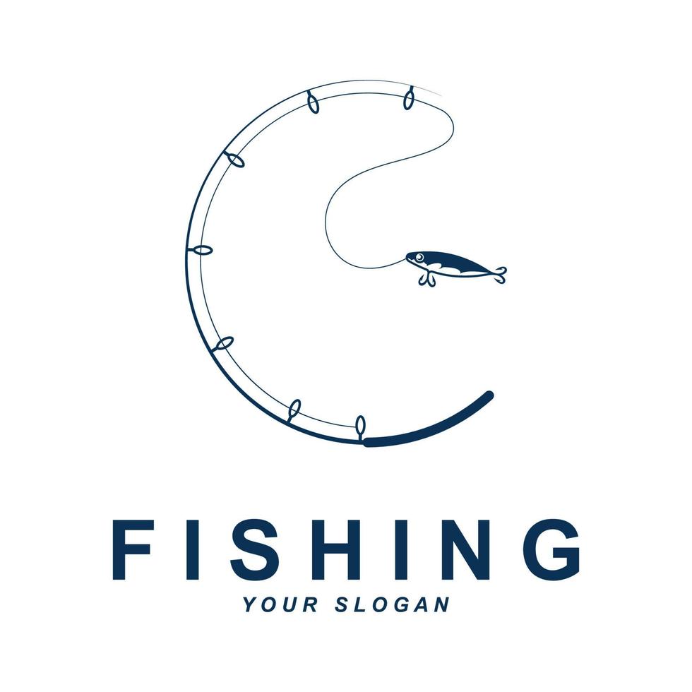 vetor de logotipo de pesca com modelo de slogan