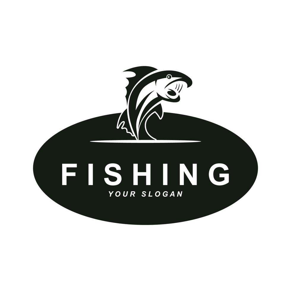 vetor de logotipo de pesca com modelo de slogan