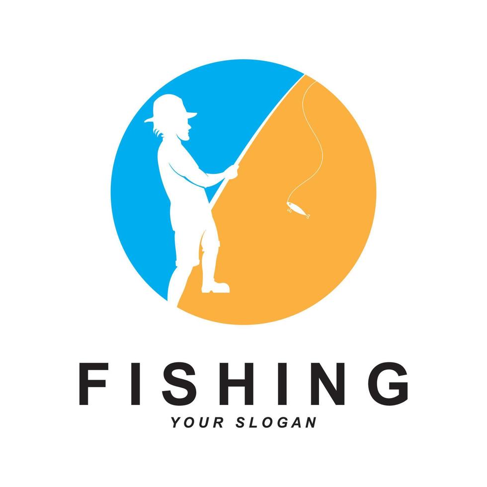 vetor de logotipo de pesca com modelo de slogan