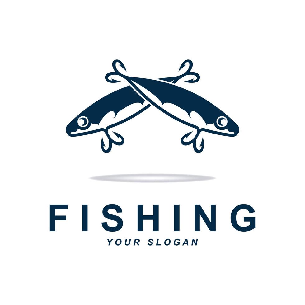 vetor de logotipo de pesca com modelo de slogan