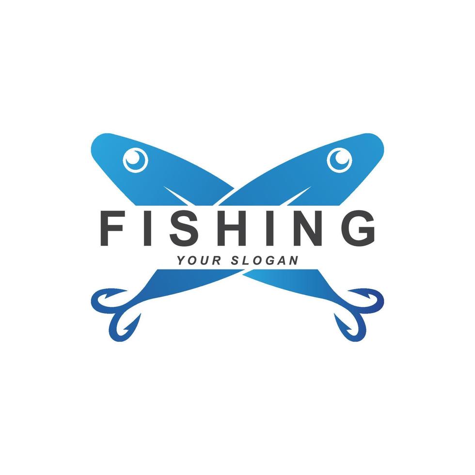 vetor de logotipo de pesca com modelo de slogan