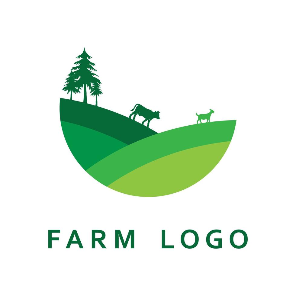 logotipo da fazenda, vetor de logotipo da agricultura com modelo de slogan