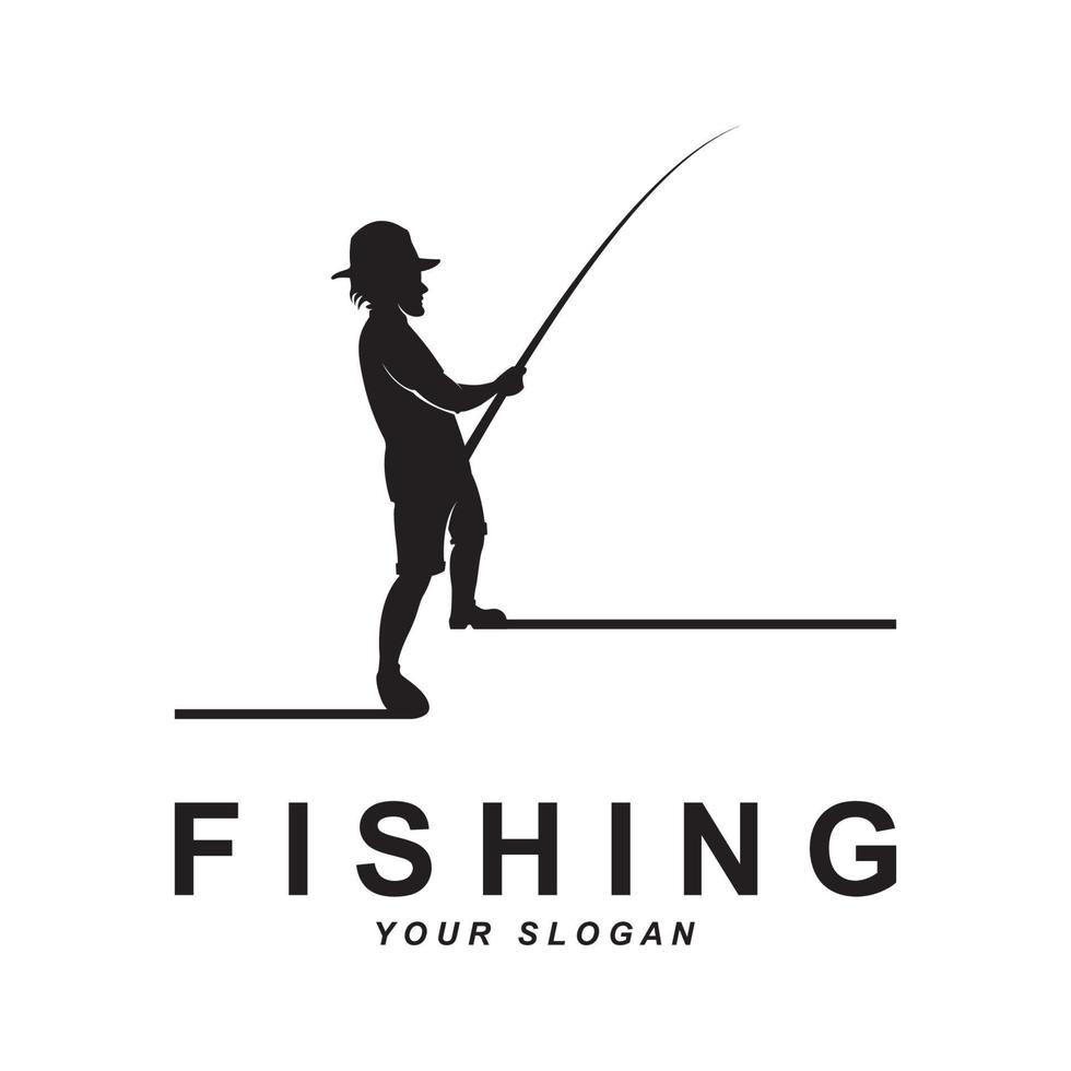 vetor de logotipo de pesca com modelo de slogan