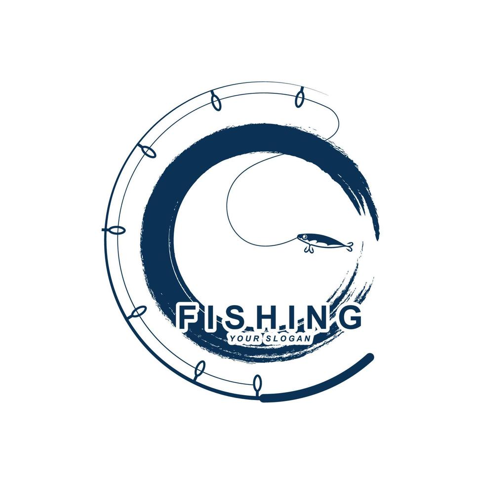 vetor de logotipo de pesca com modelo de slogan