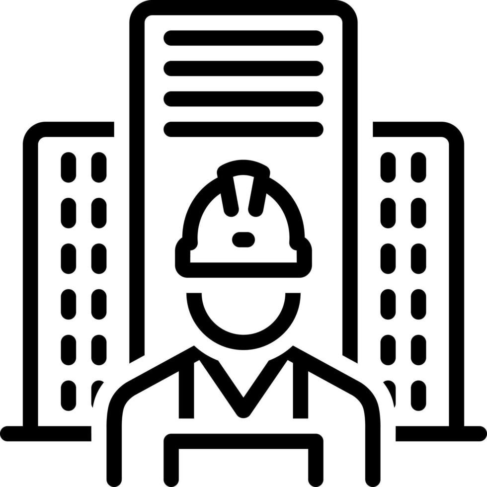 ícone de linha para construtores vetor