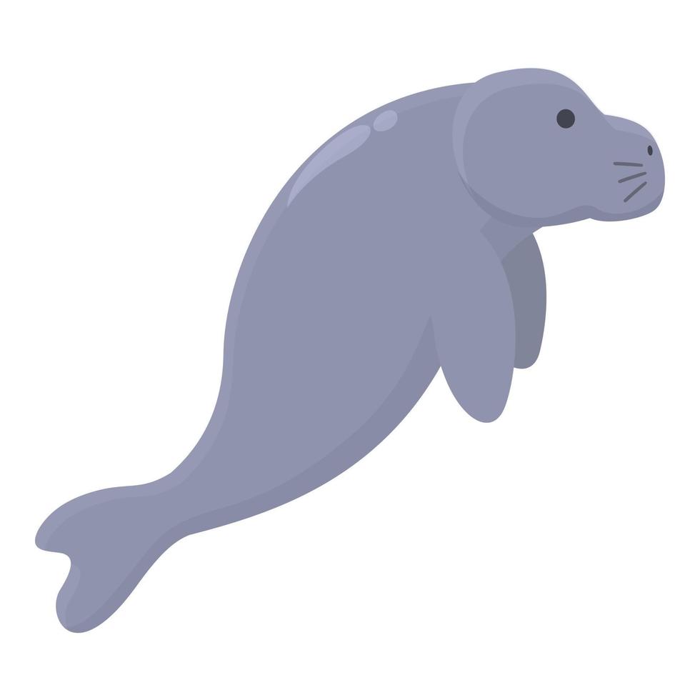 vetor de desenhos animados de ícone de dugongo de água. peixe-boi marinho
