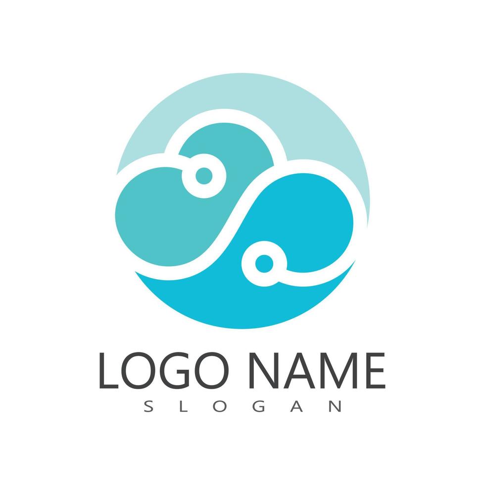 design plano de vetor de logotipo de ilustração de nuvem