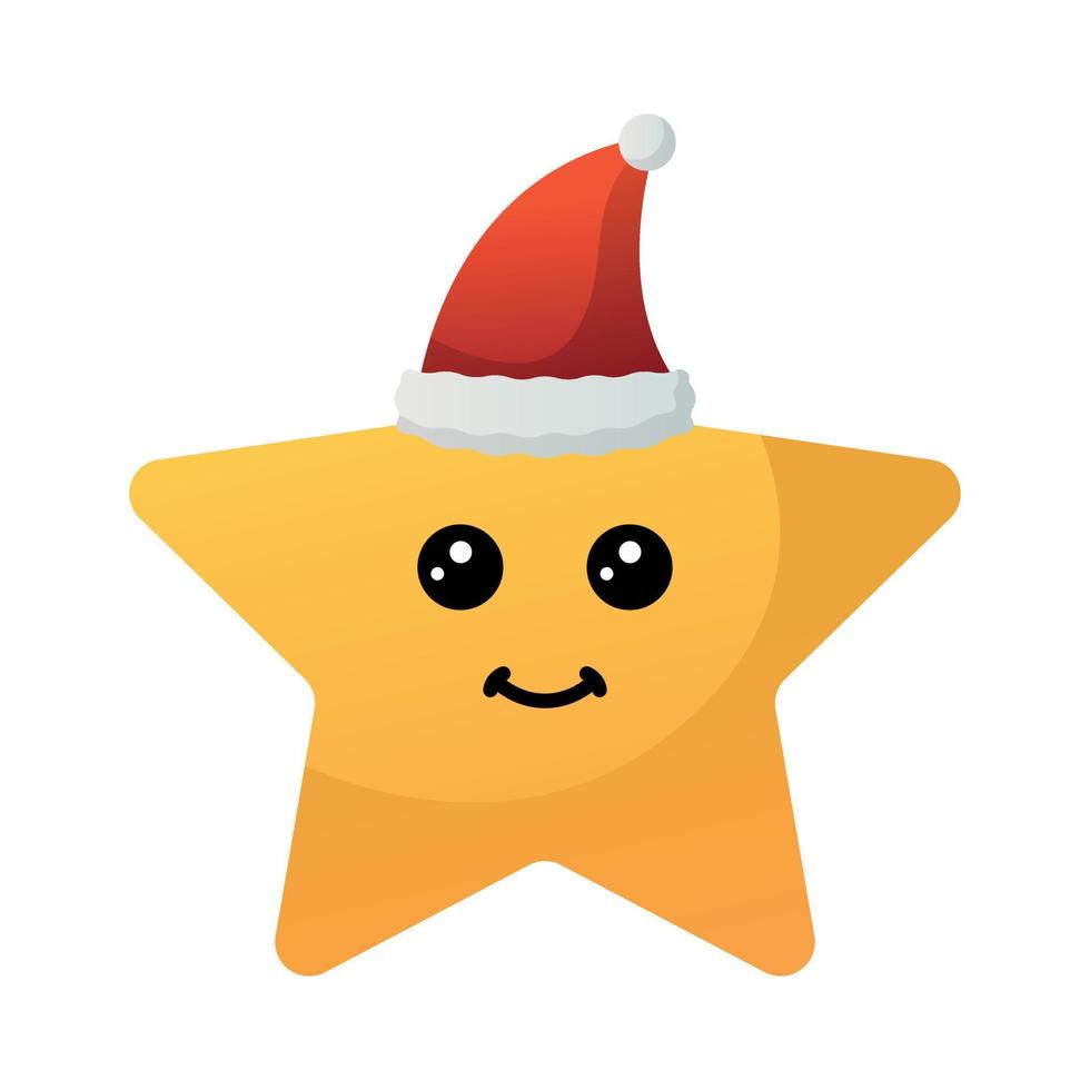 estrela de natal emoji feliz vetor