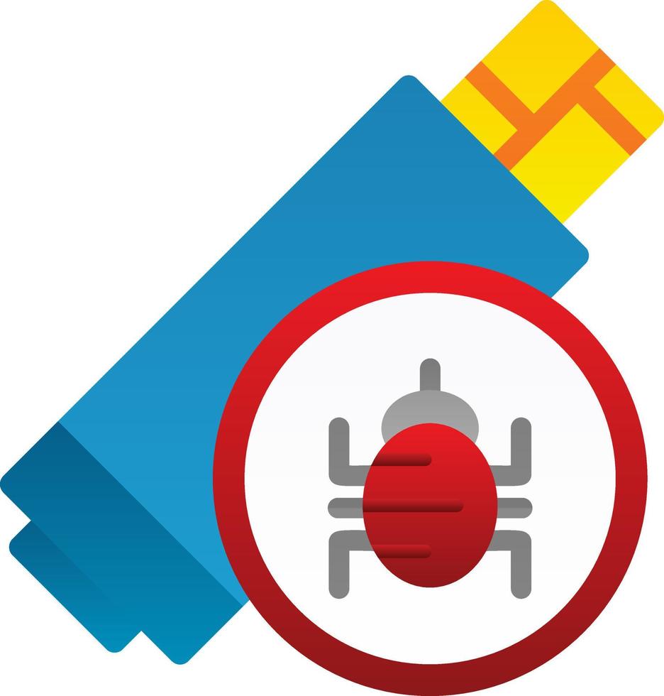 design de ícone de vetor de vírus pendrive