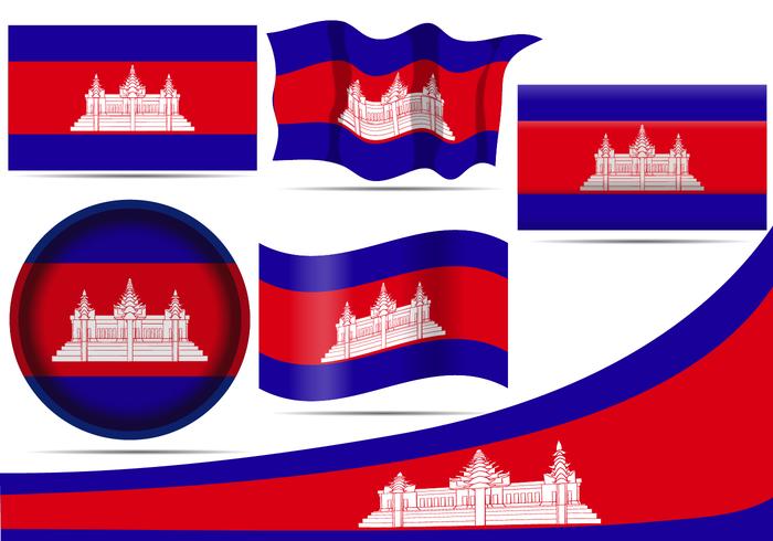 Bandeiras do Camboja vetor