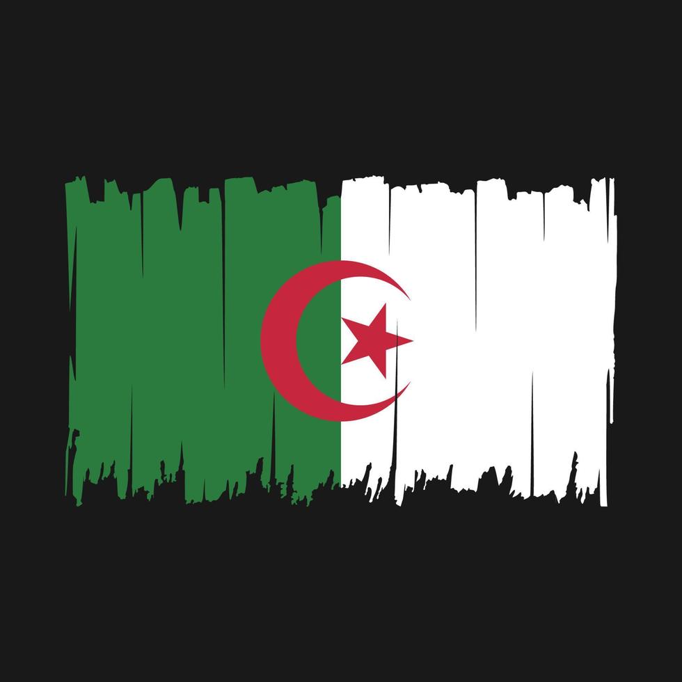 ilustração vetorial de pincel de bandeira da argélia vetor